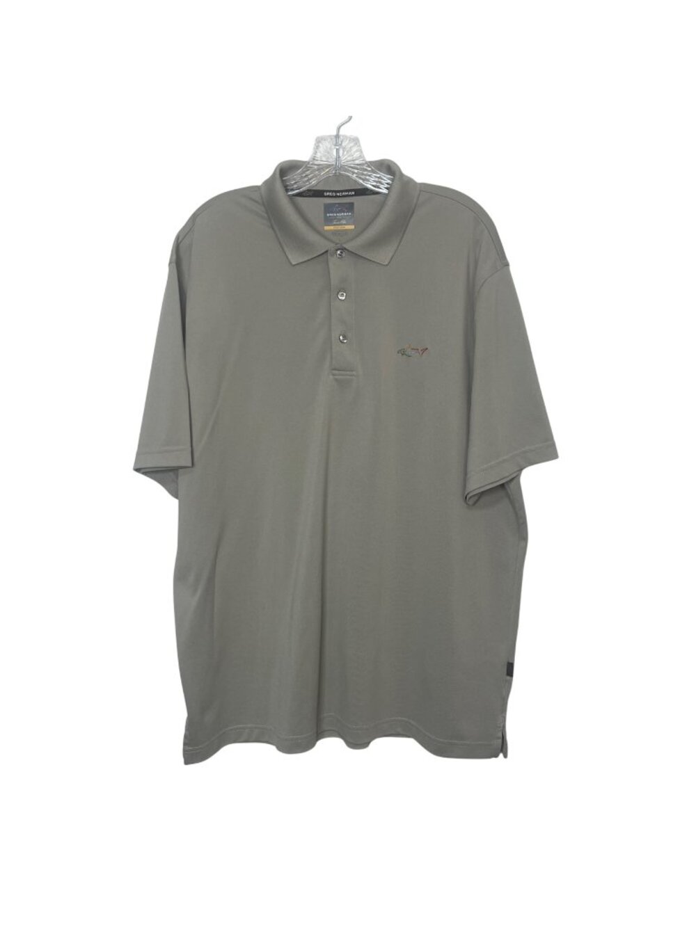 Greg Norman Golf Polo Shirt Mens Large Tan Elba Casual Work Summer